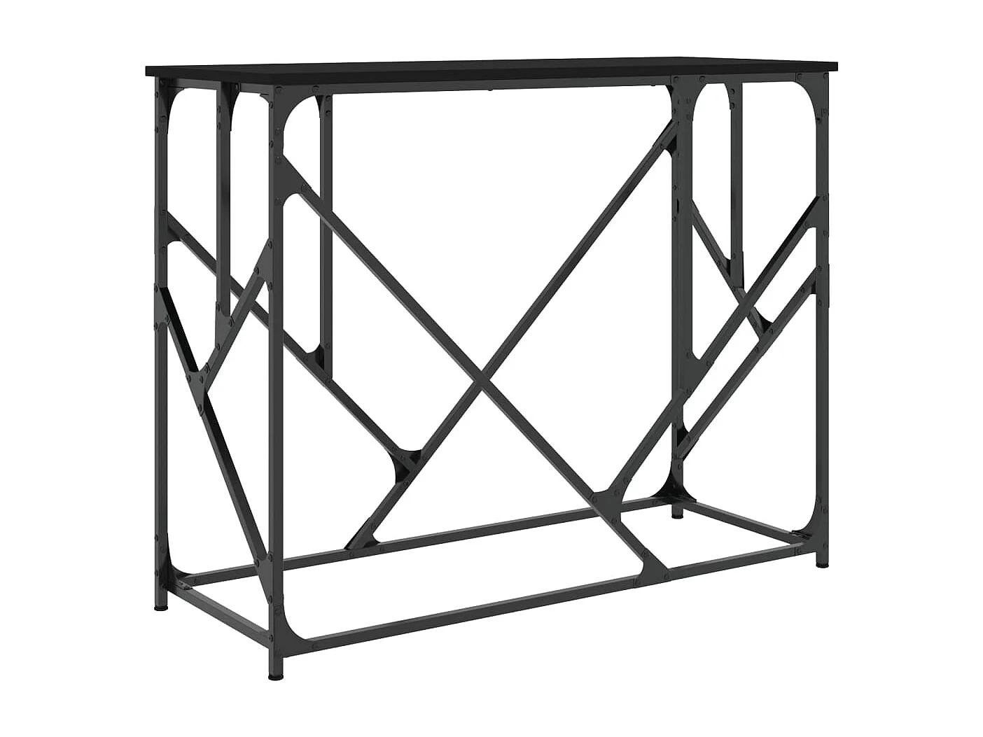 Table console noir 100x40x80 cm bois d'ingénierie