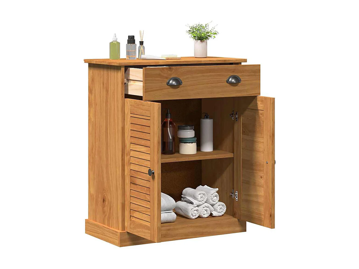 Mueble de Cuarto de Baño con estante VIGO Marrón y Marrón Miel