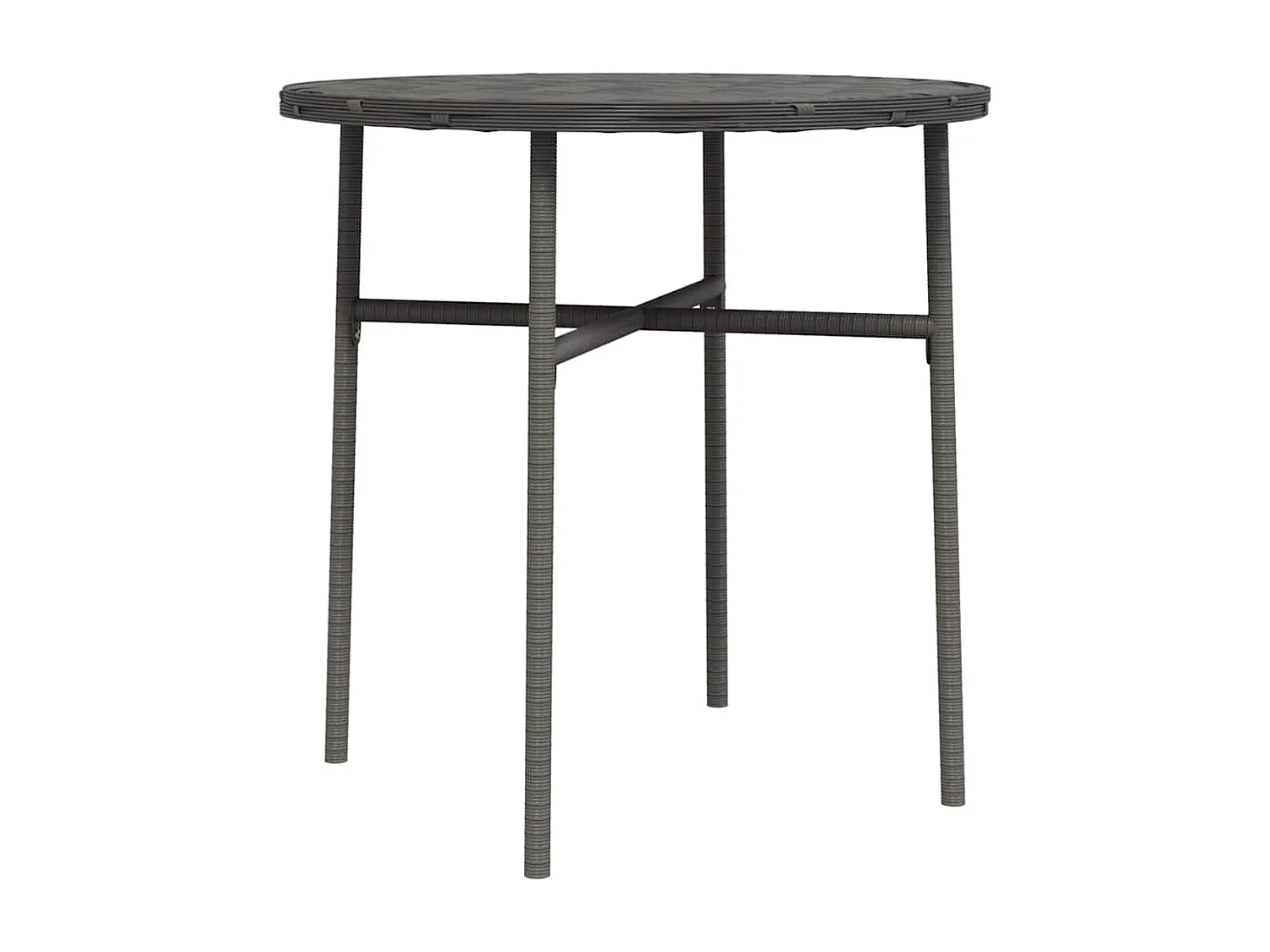 Table à thé Gris 45 cm Résine tressée