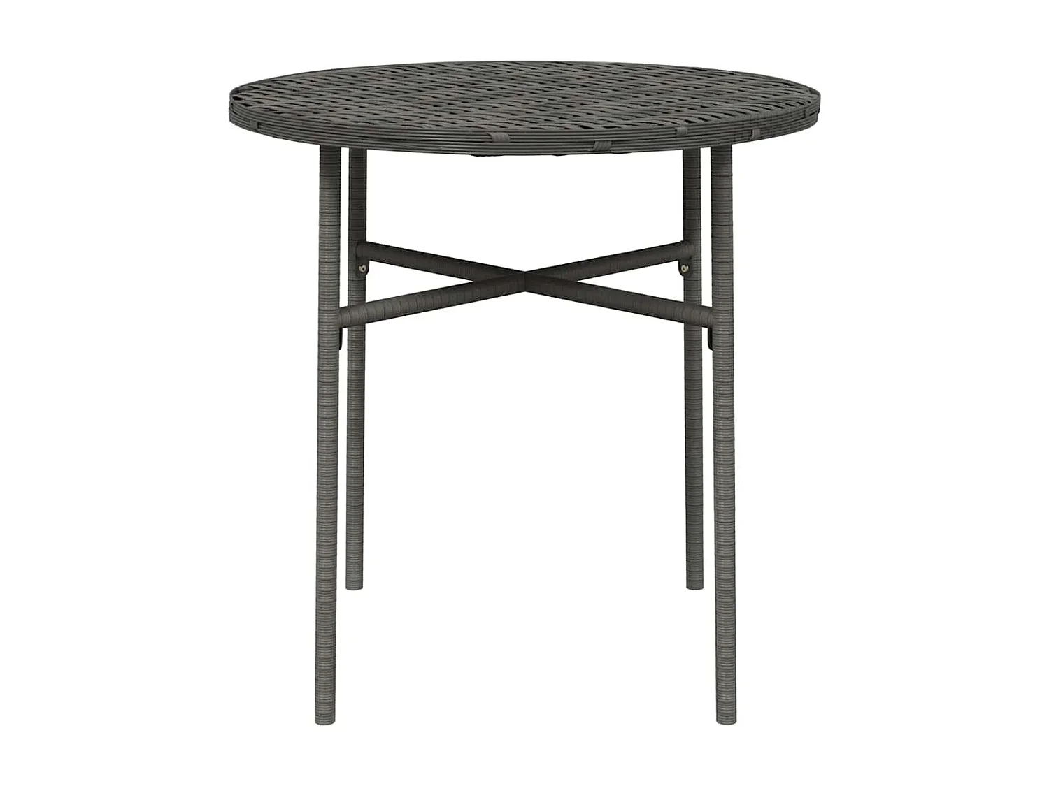 Table à thé Gris 45 cm Résine tressée