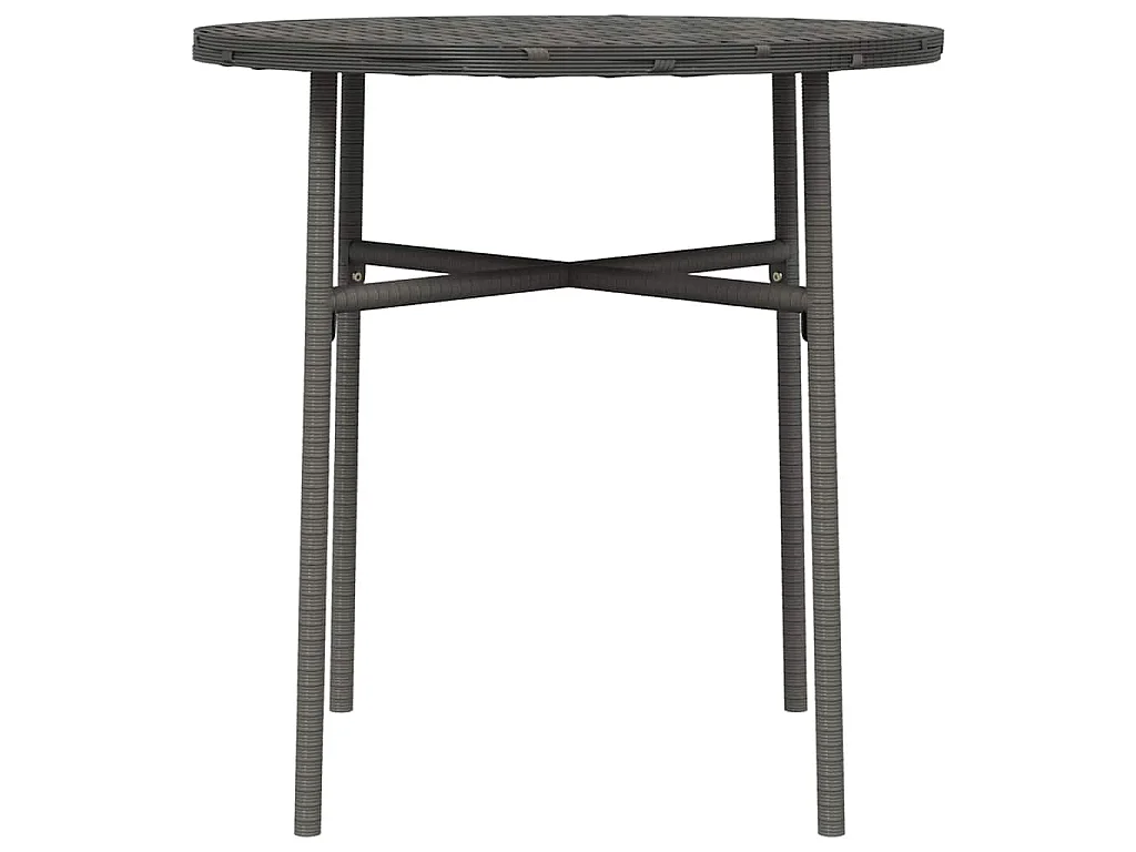 Table à thé grise, en résine tressée, pour le salon, diamètre 45 cm