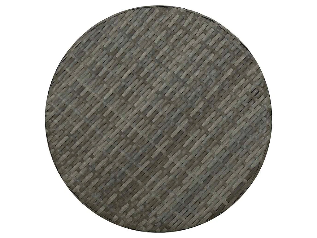Table à thé grise, en résine tressée, pour le salon, diamètre 45 cm