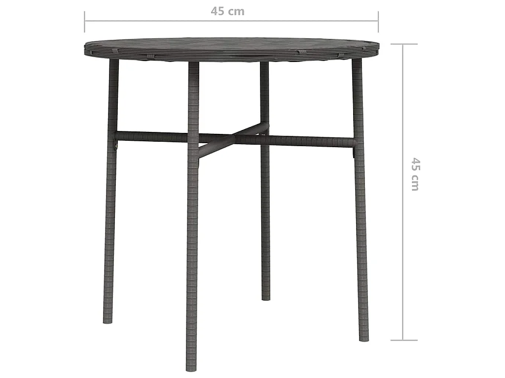 Table à thé grise, en résine tressée, pour le salon, diamètre 45 cm