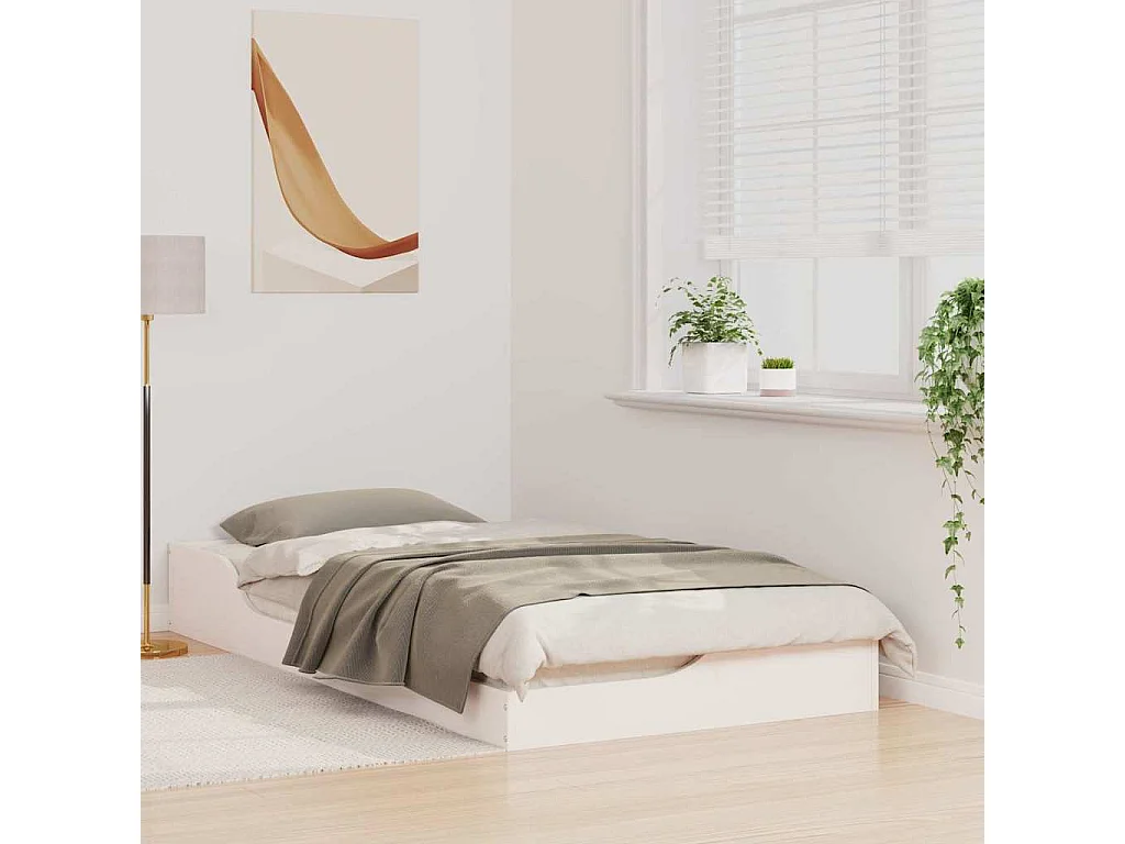 Cadre de lit Blanc 90 x 190 cm Pin massif