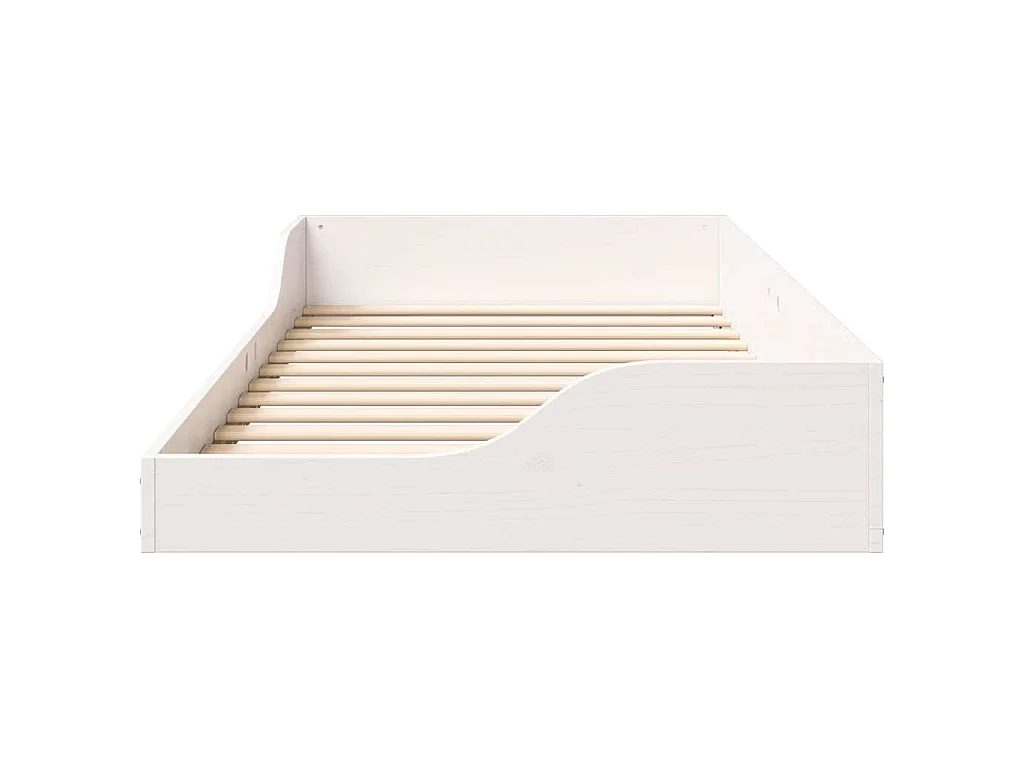 Cadre de lit blanc 90 x 190 cm en pin massif