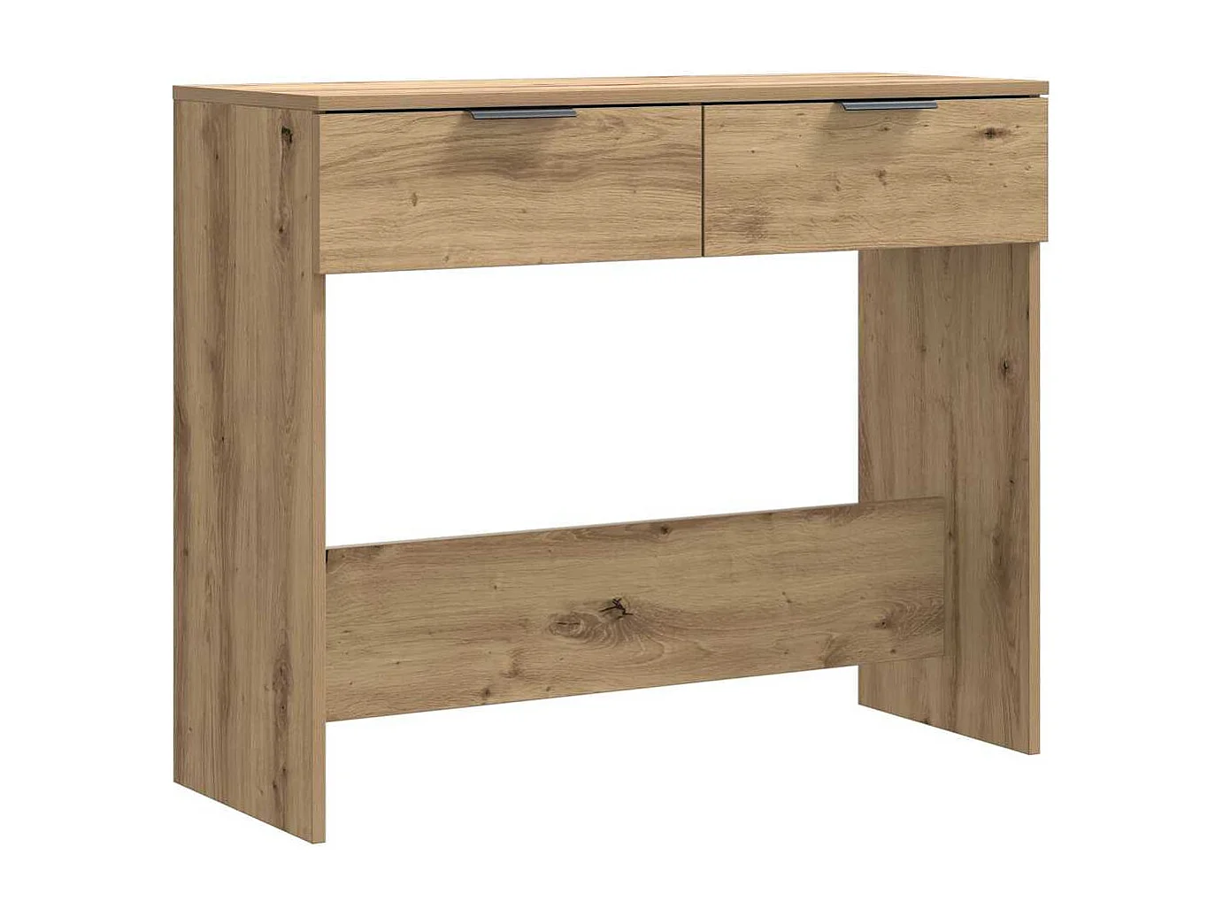 Table console chêne artisanal 90x36x75 cm bois d'ingénierie