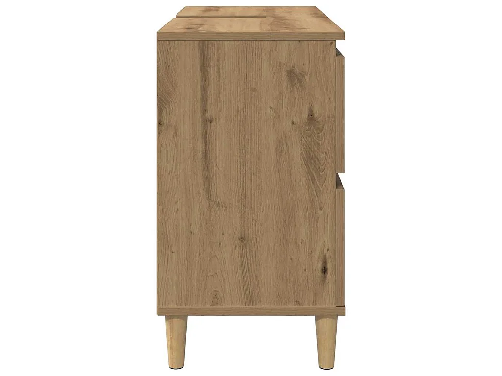 Mueble de lavabo de madera contrachapada roble artisan, 80 × 33 × 60 cm