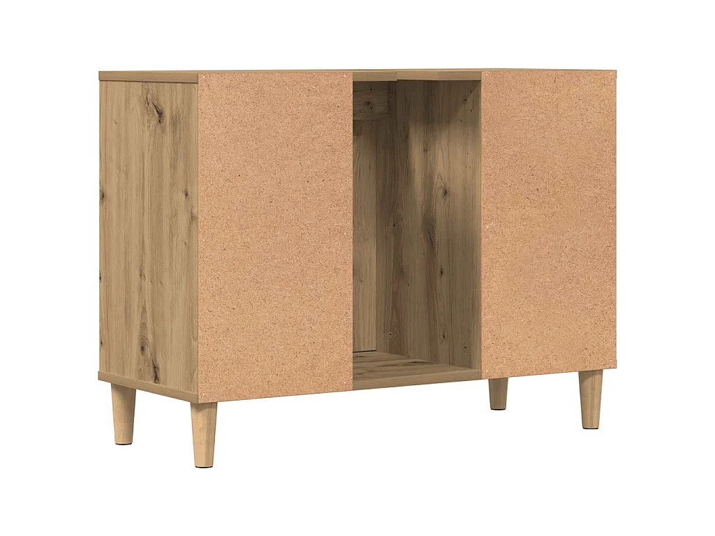 Mueble de lavabo de madera contrachapada roble artisan, 80 × 33 × 60 cm