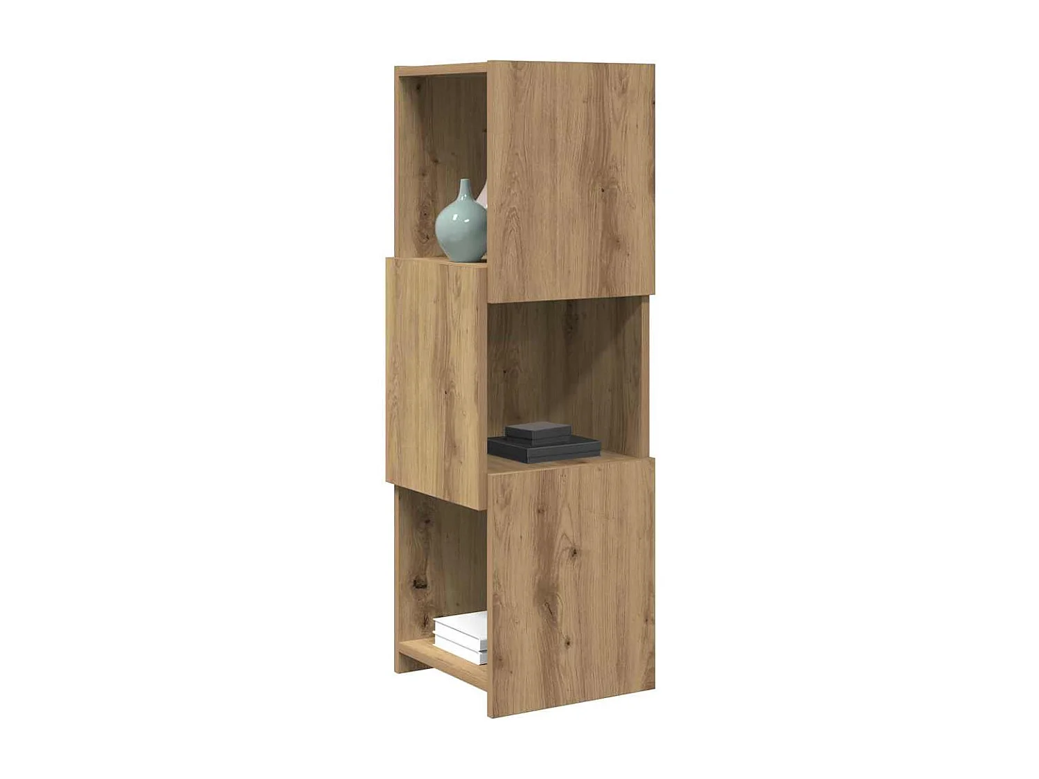 Meuble d'angle Chêne artisanal 30,5x30x95cm Bois d'ingénierie
