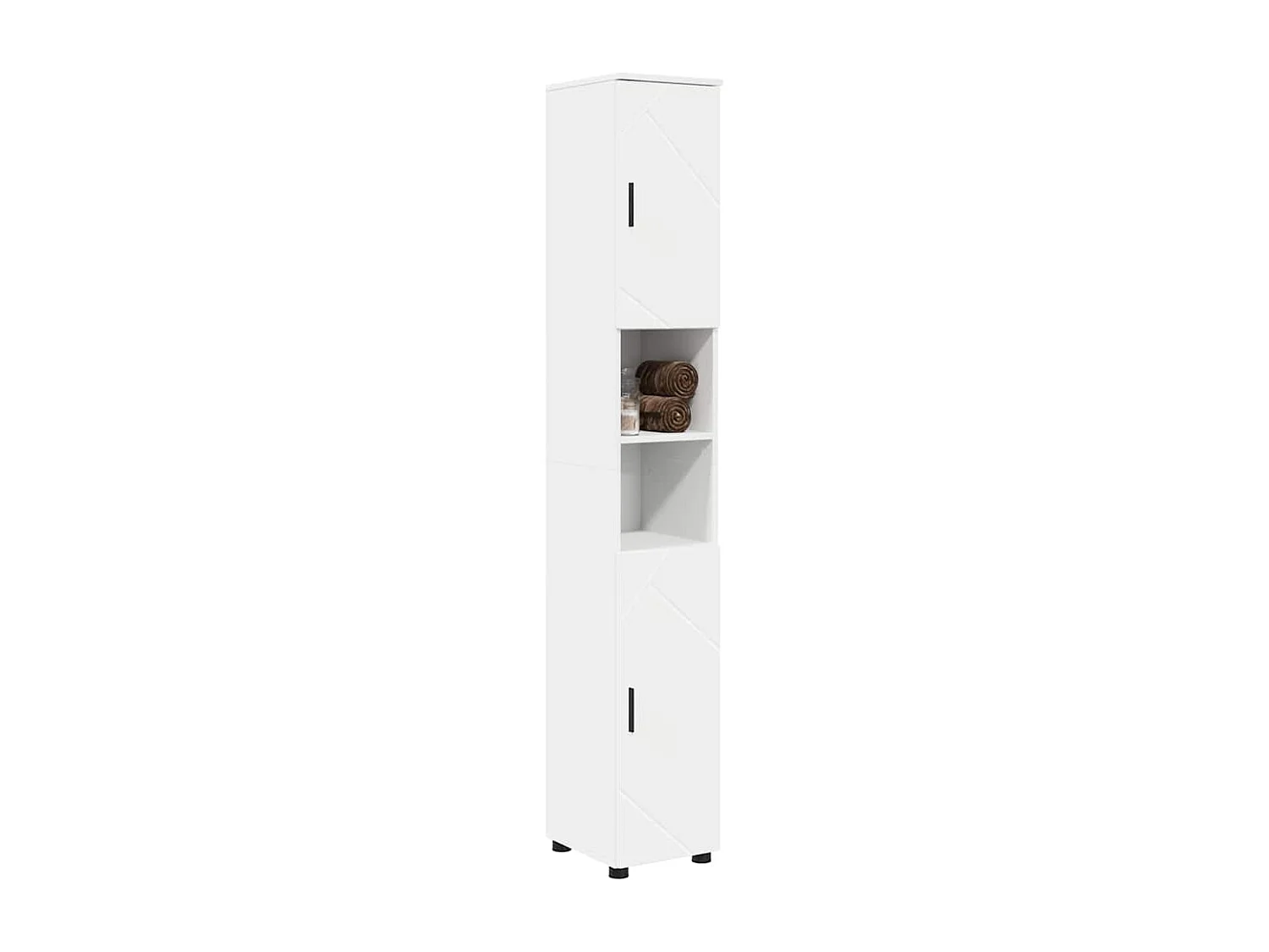 Cabinet de salle de bain avec stockage Blanc 30 x 35 x 192 cm