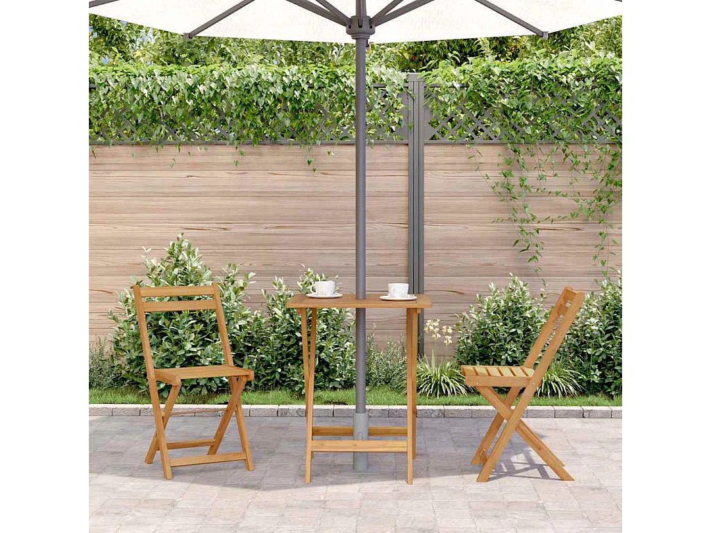 Table pliable de  60x60x75 cm Bois d'acacia solide