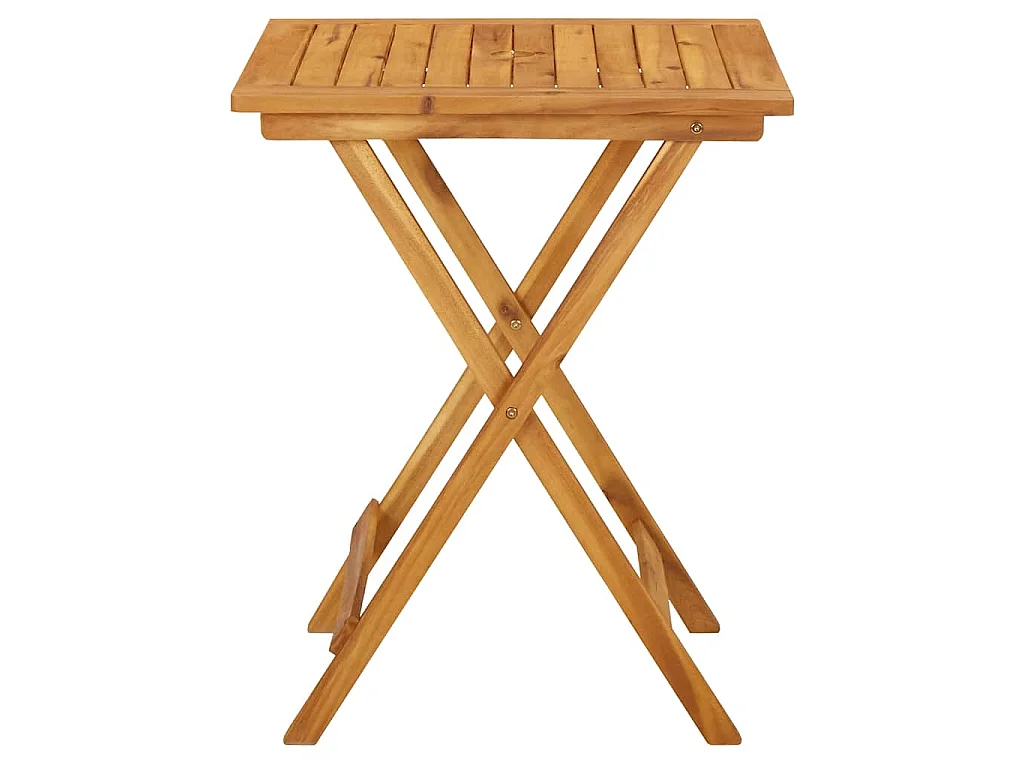 Table pliable 60 x 60 x 75 cm bois massif d'acacia