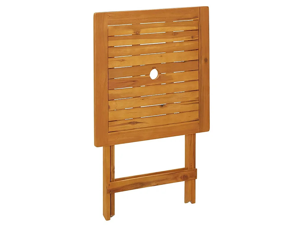 Table pliable 60 x 60 x 75 cm bois massif d'acacia