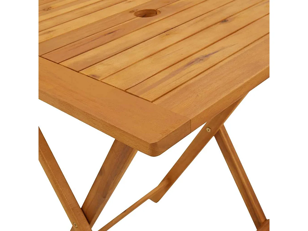 Table pliable 60 x 60 x 75 cm bois massif d'acacia