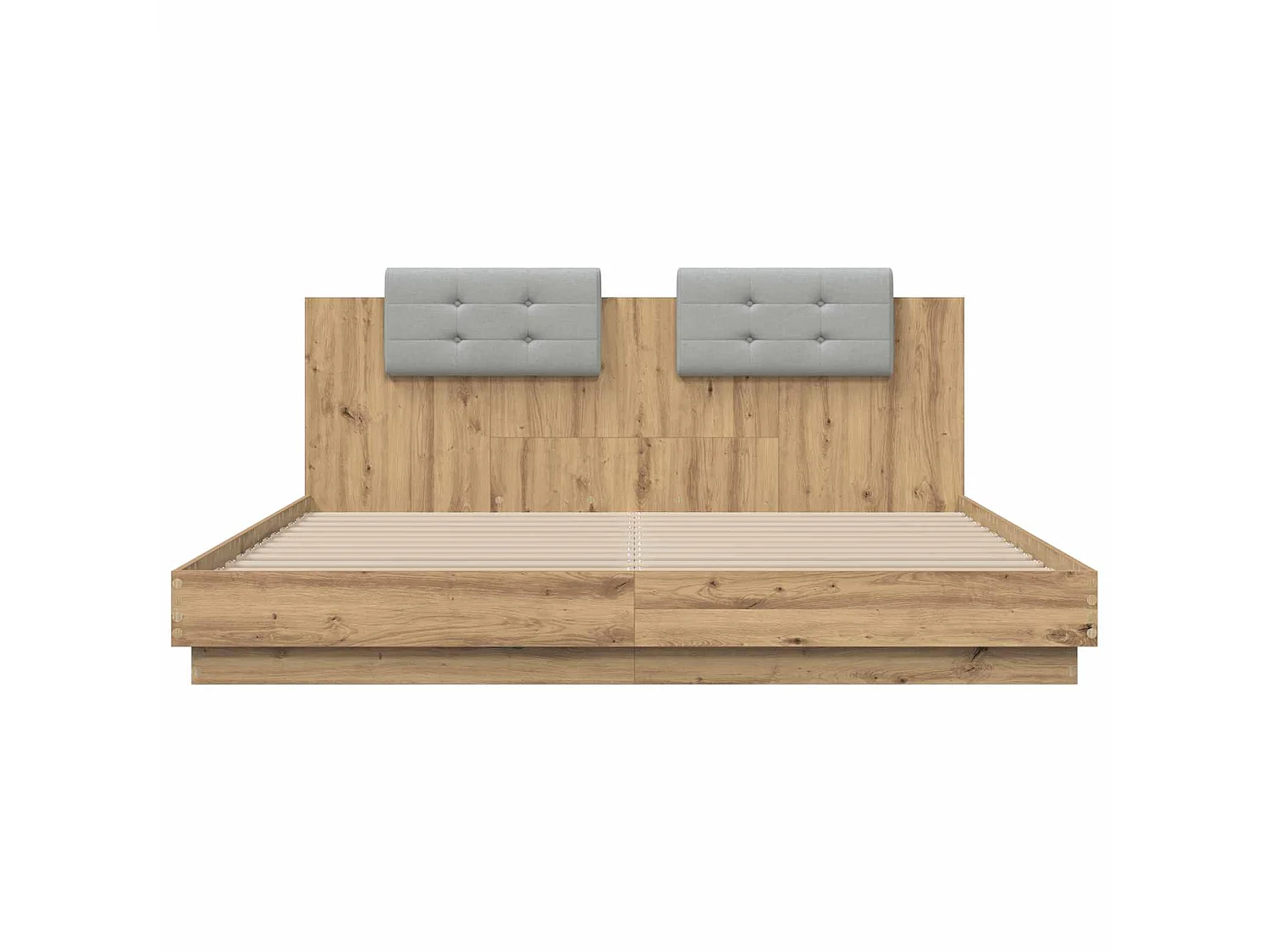 Estructura de cama con cabecero Roble artisan para dormitorio, 200 × 200 cm