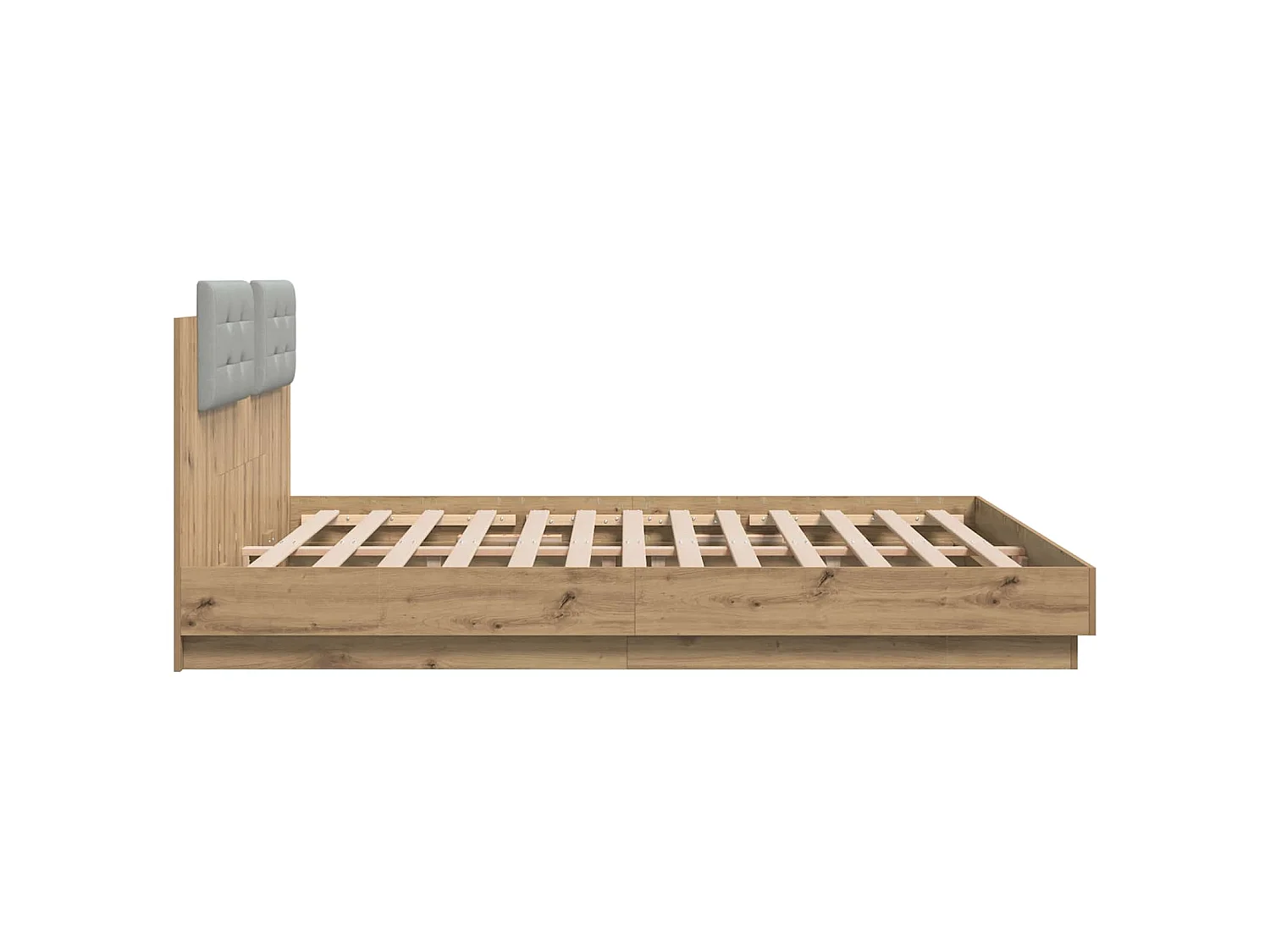 Estructura de cama con cabecero Roble artisan para dormitorio, 200 × 200 cm