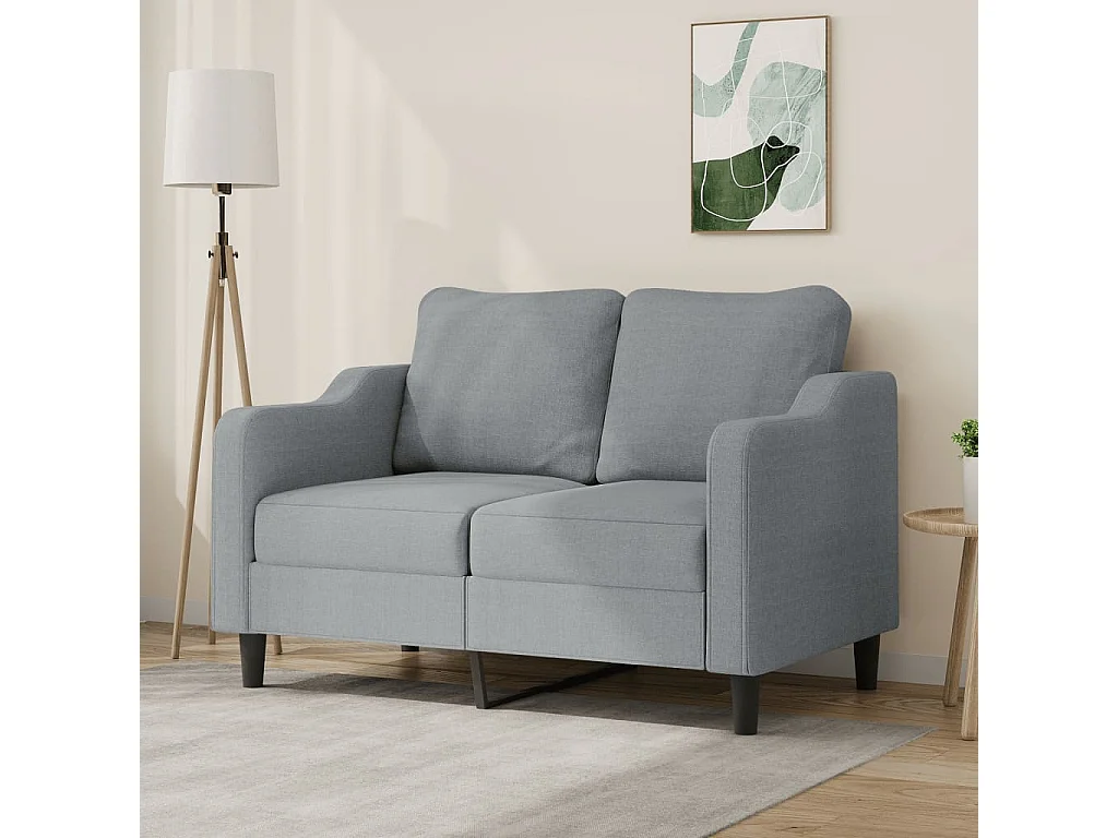 Canapé à 2 places Gris clair 120 cm Tissu