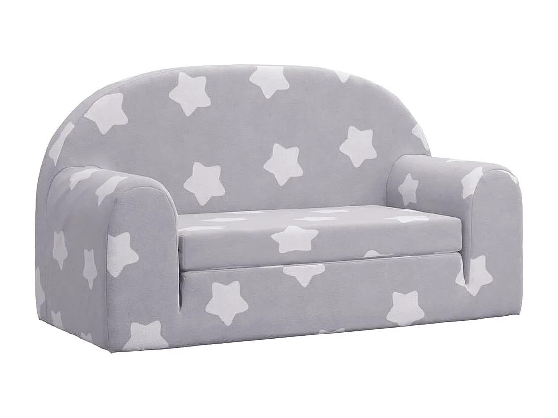 Canapé-lit enfant 2 places gris clair étoiles  douce