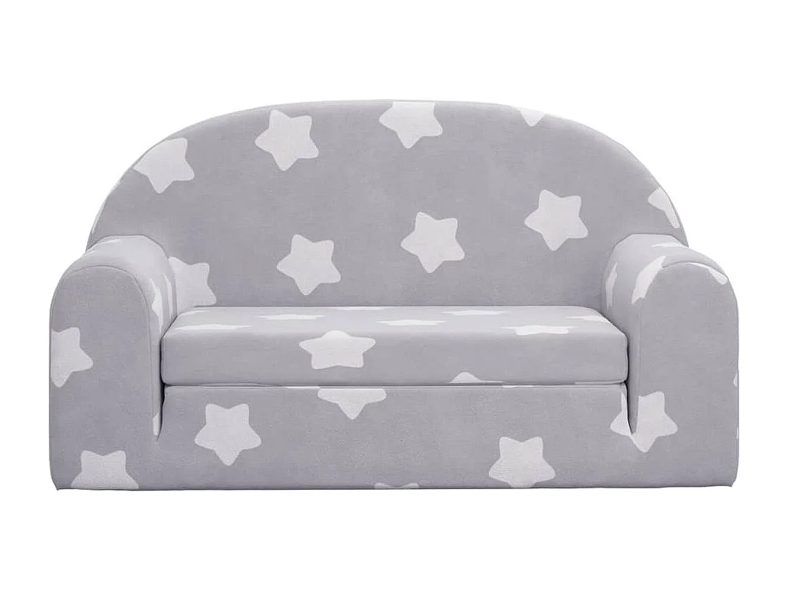 Canapé-lit enfant 2 places gris clair étoiles  douce