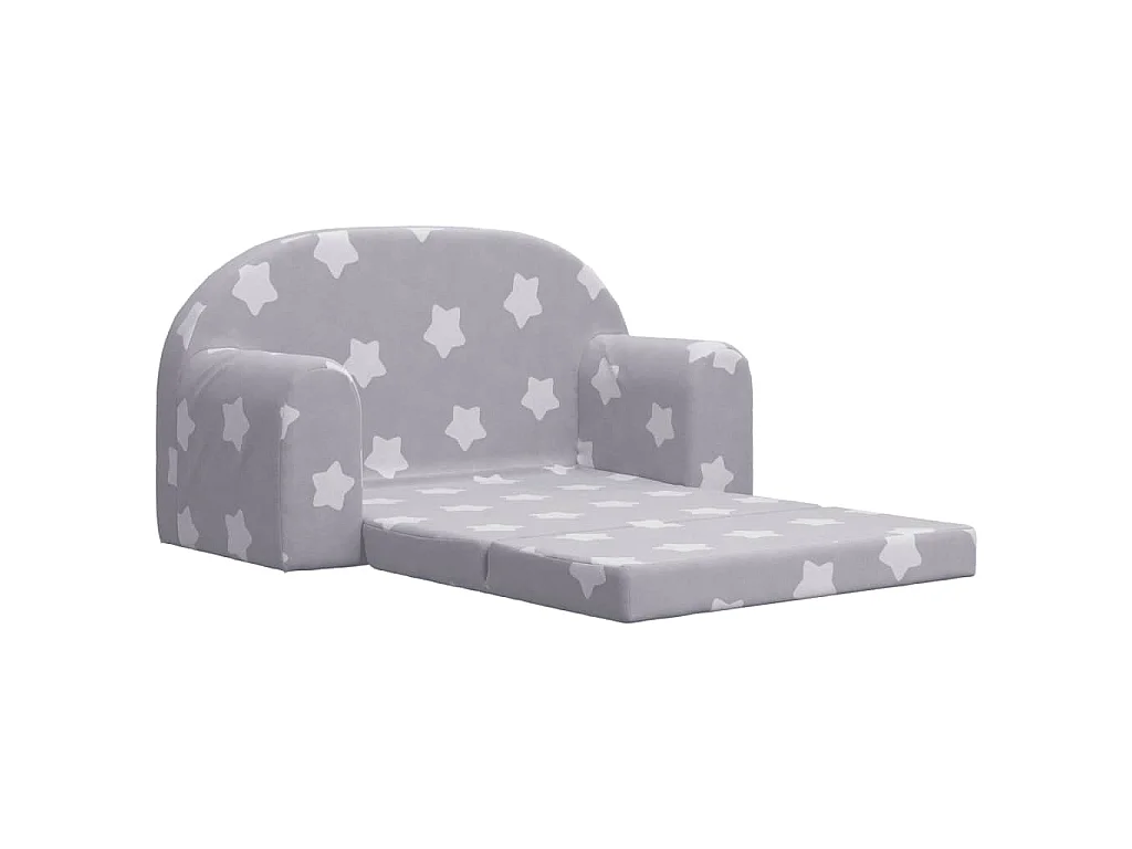 Canapé d'angle droit 3 places convertible avec rangement en velours gris clair LUNA