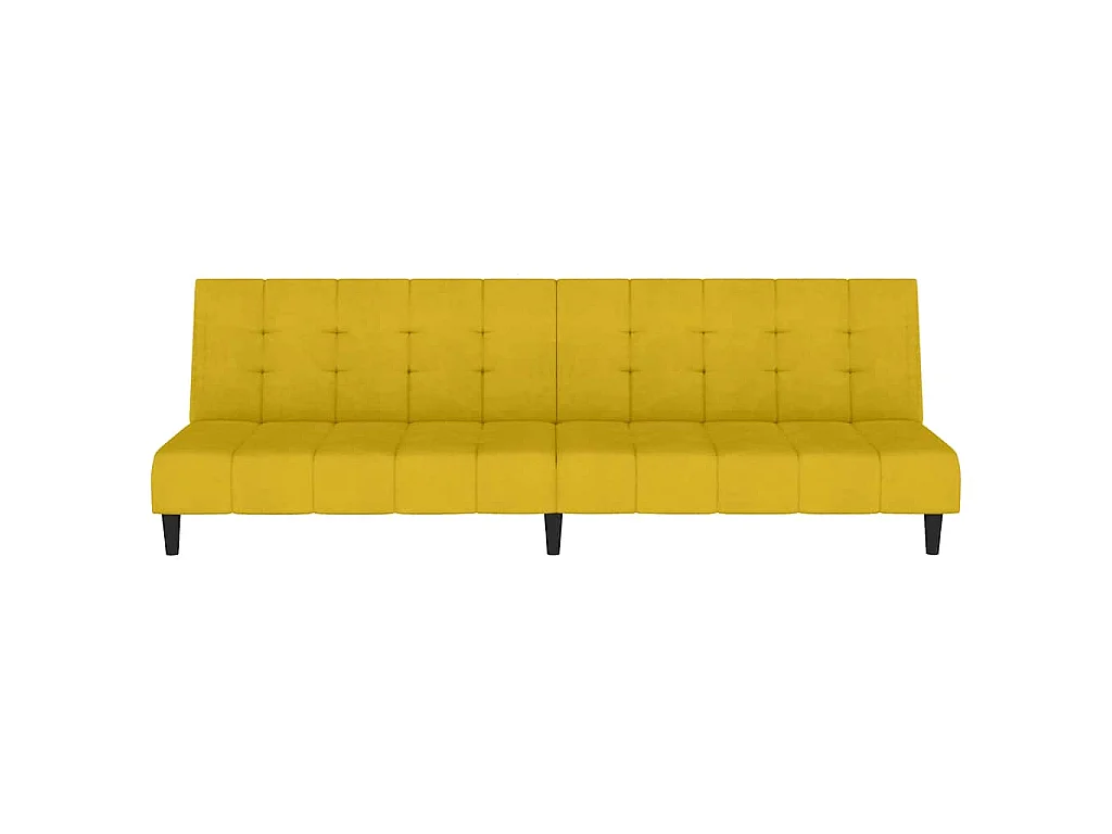 Sofá cama de 2 plazas de terciopelo amarillo