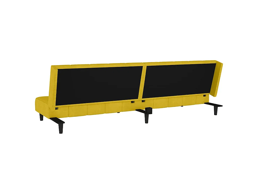 Sofá cama de 2 plazas de terciopelo amarillo