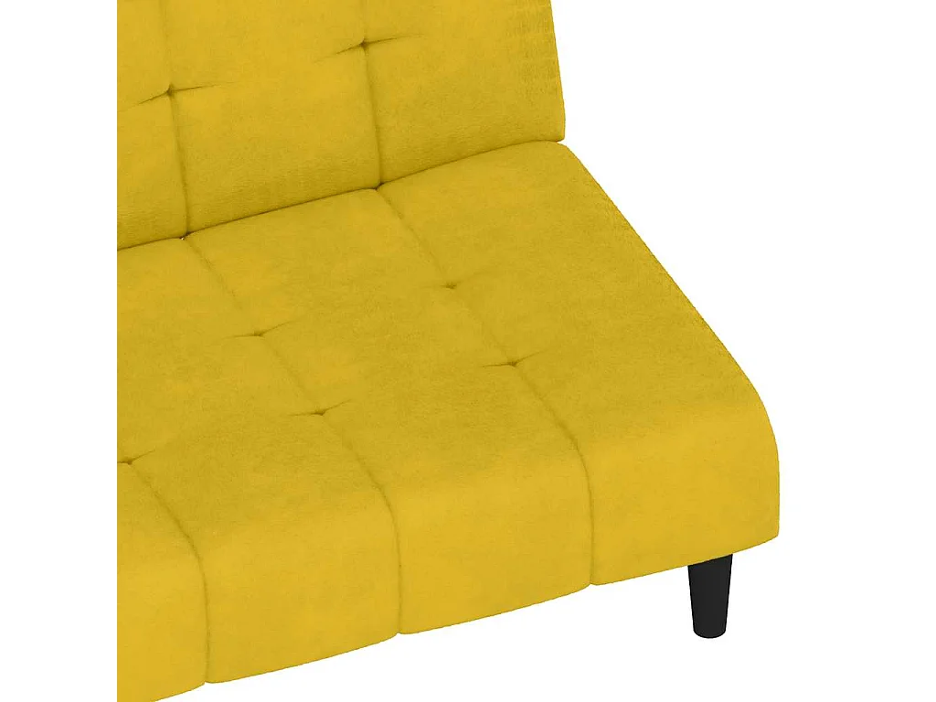 Sofá cama de 2 plazas de terciopelo amarillo