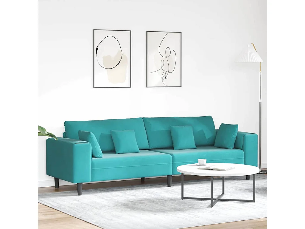 Canapé Turquoise 250 x 77 x 76 cm Velours