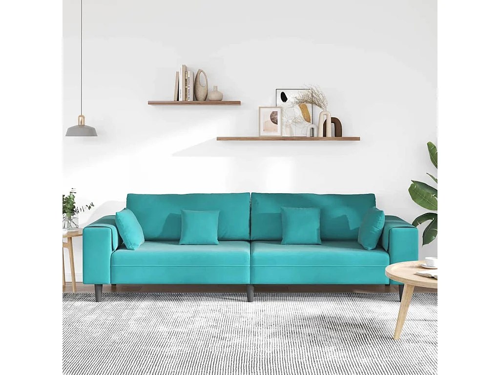 Canapé Turquoise 250 x 77 x 76 cm Velours