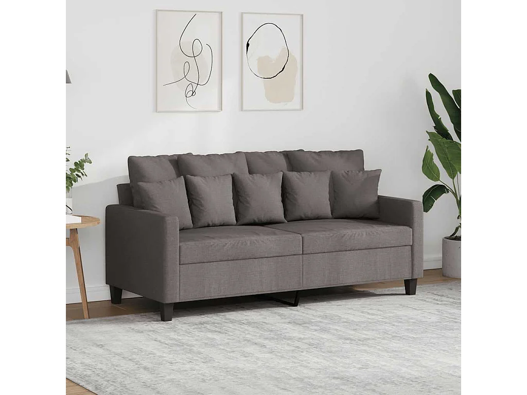 Sofá de 2 plazas de tela gris taupé 140 cm