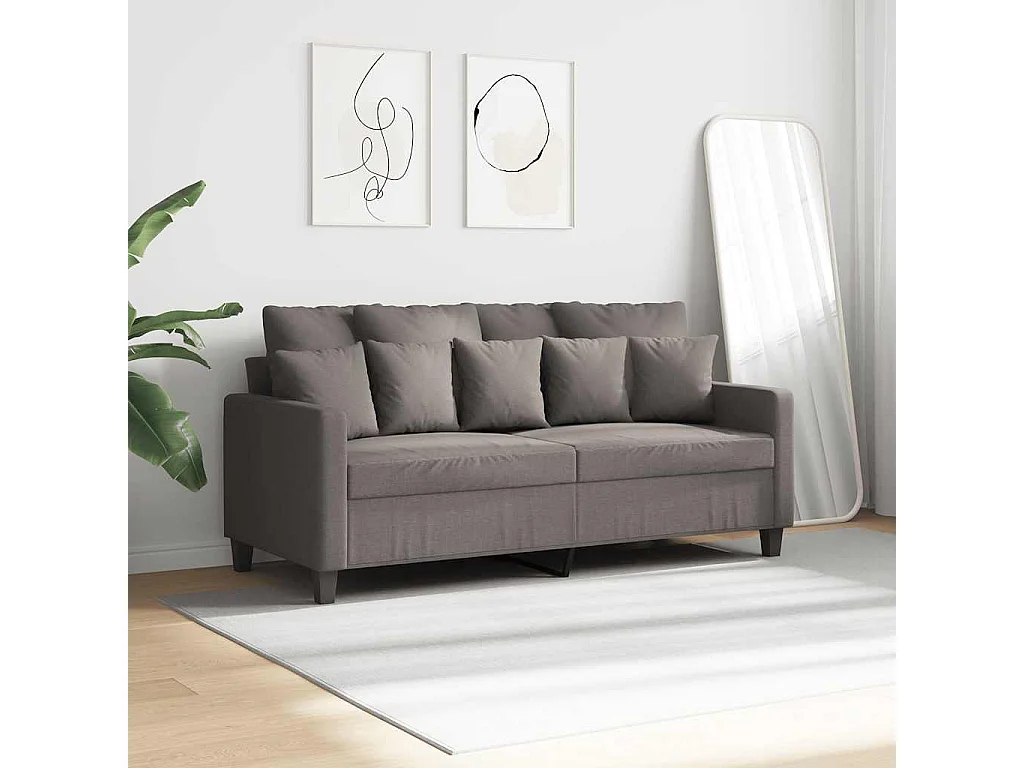 Sofá de 2 plazas de tela gris taupé 140 cm