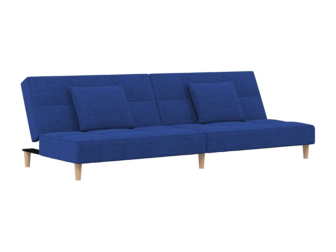 Sofá cama de 2 plazas con dos almohadas tela azul