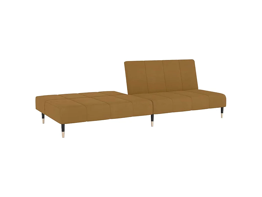 Sofá cama de 2 plazas de terciopelo marrón para salón