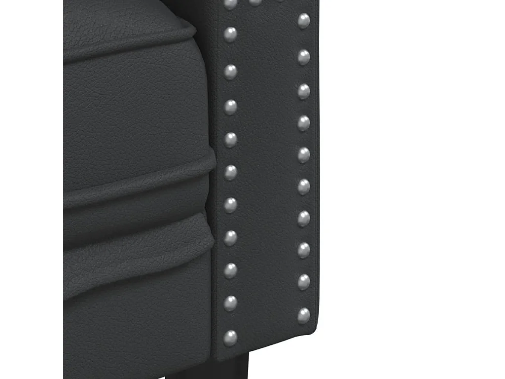 Conjunto de sofás Chesterfield de polipiel negro, 2 piezas