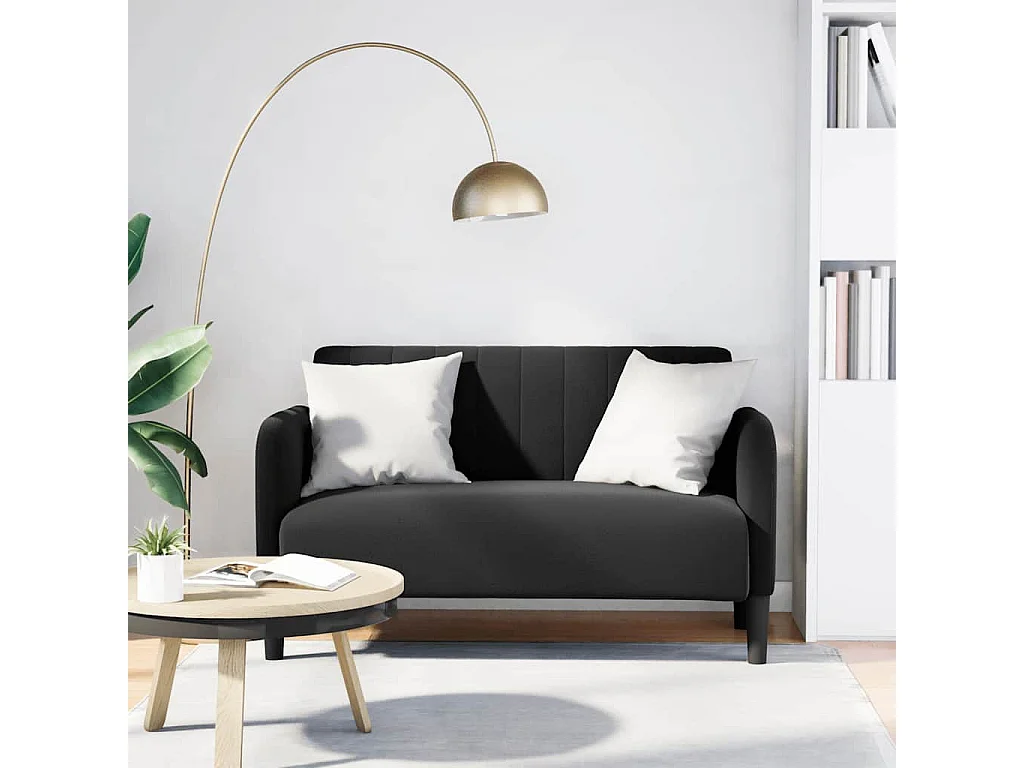 Canapé causeuse noir 109 cm velours