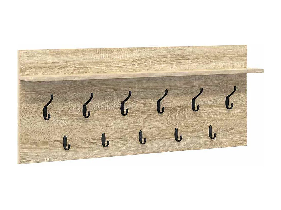 Porte-manteau mural avec étagère Chêne  100 x 40 x 12 cm