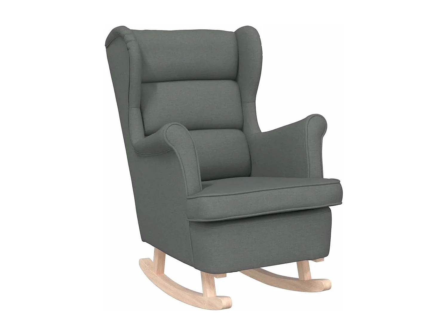Silla mecedora de tela gris oscuro 74x90x102 cm