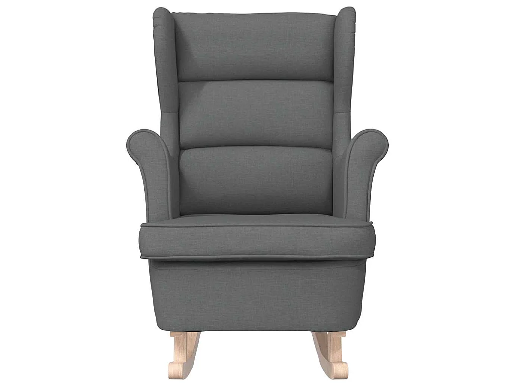 Silla mecedora de tela gris oscuro, 74 × 90 × 102 cm