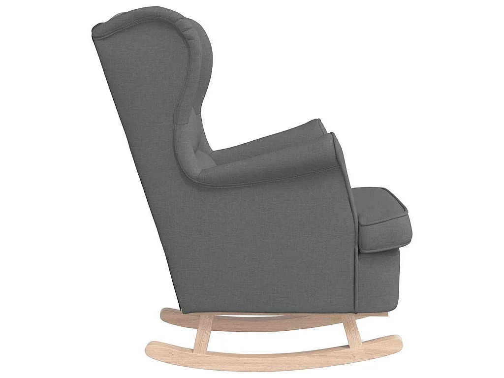 Silla mecedora de tela gris oscuro, 74 × 90 × 102 cm
