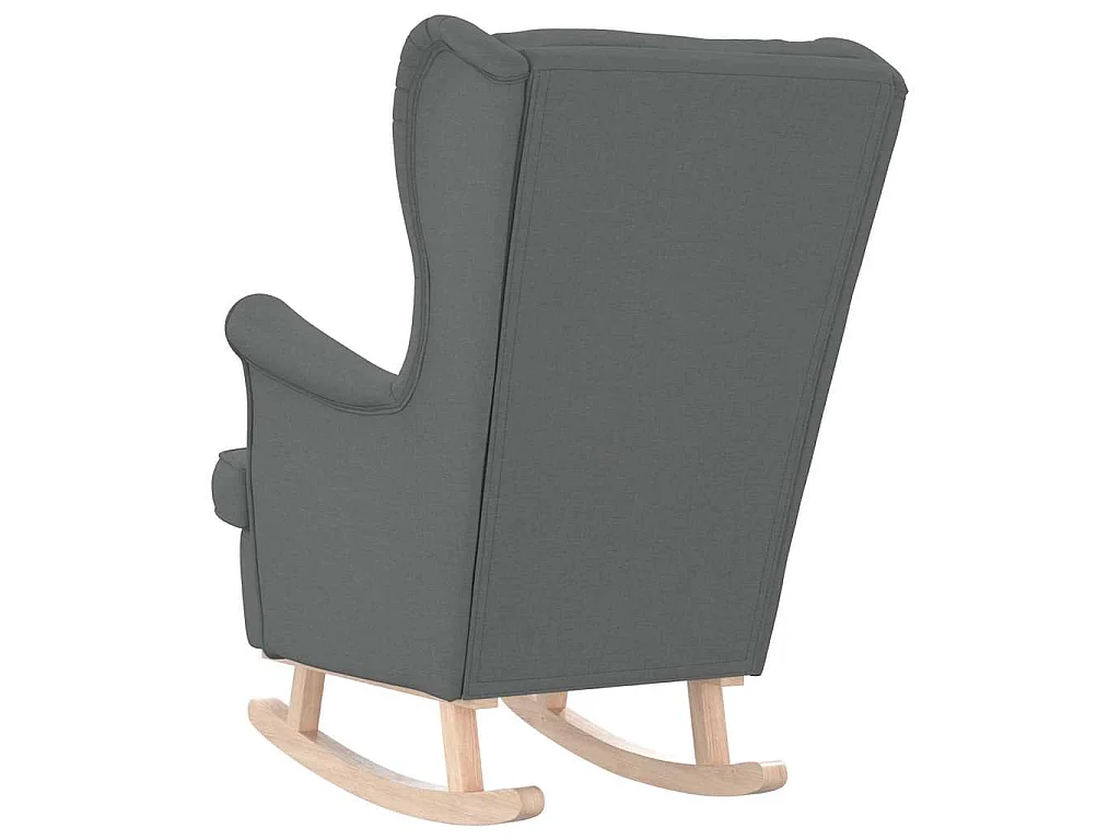 Silla mecedora de tela gris oscuro, 74 × 90 × 102 cm