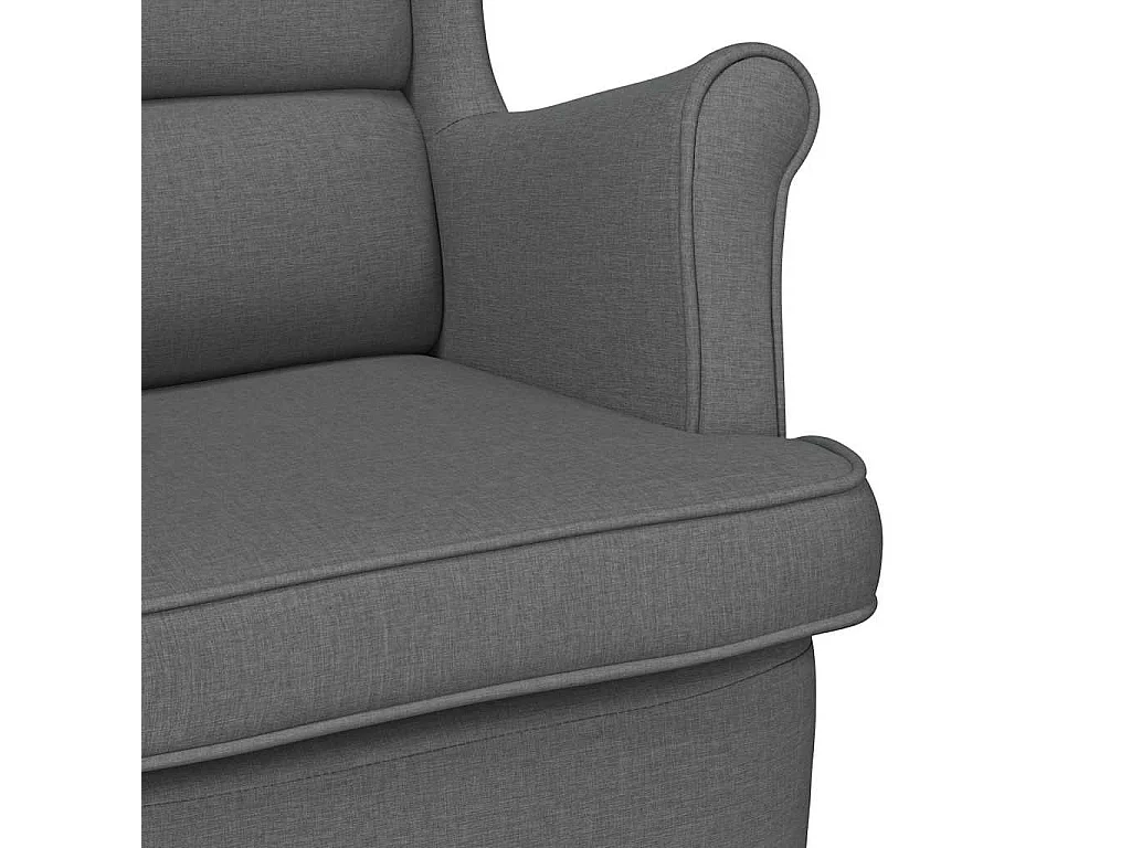 Silla mecedora de tela gris oscuro, 74 × 90 × 102 cm