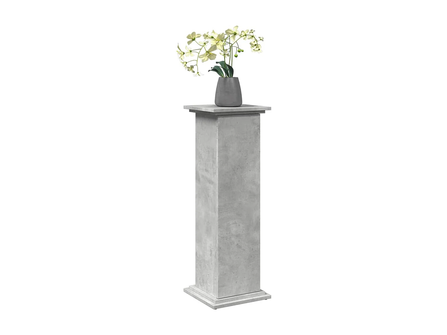 Piédestal avec rangement gris béton 31x30x90 cm bois ingénierie