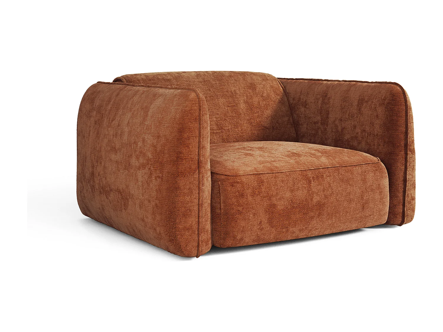 Fauteuil LOMI en Velours gaufré Terracotta