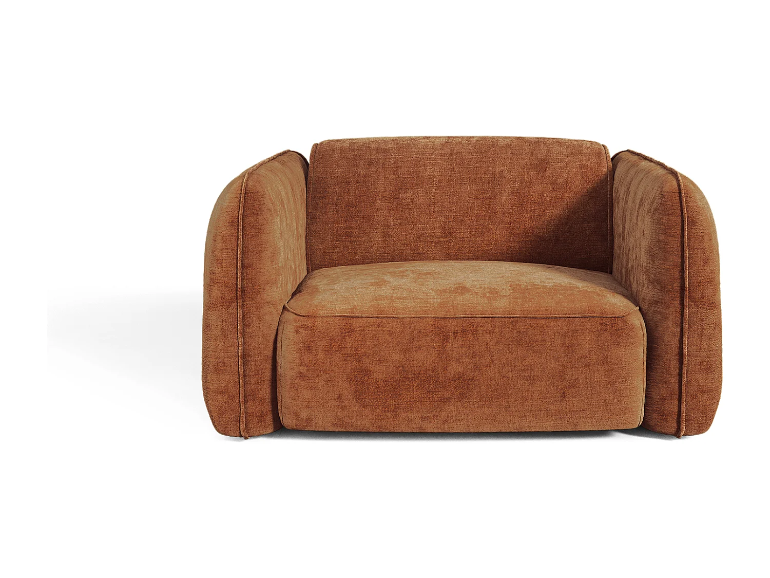 Fauteuil LOMI en Velours gaufré Terracotta