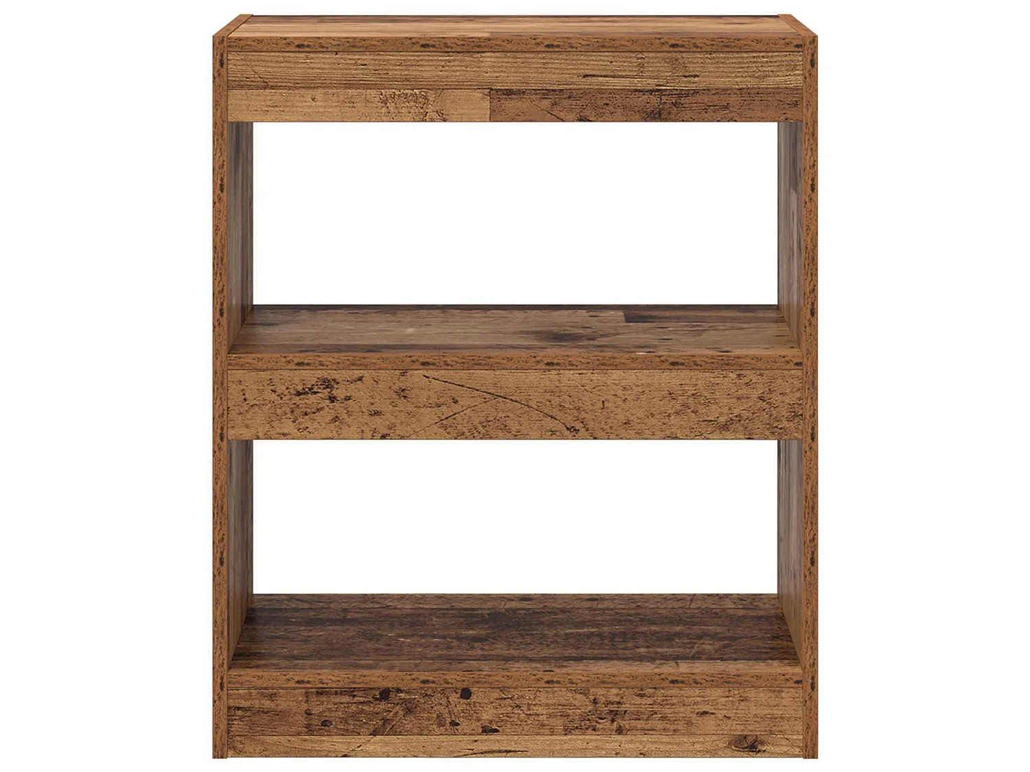 Librería de 2 niveles de tablero de madera, 60 × 30 × 72 cm
