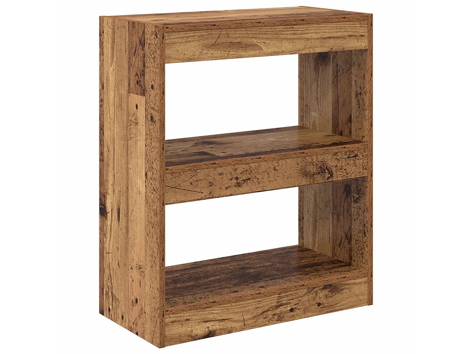 Librería de 2 niveles de tablero de madera, 60 × 30 × 72 cm