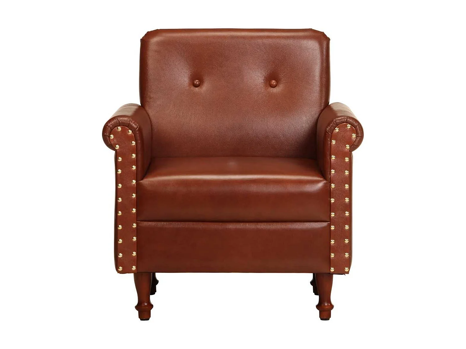 Chaise cabriolet marron cuir véritable