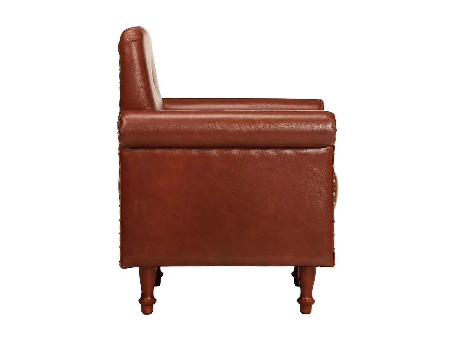Chaise cabriolet marron cuir véritable