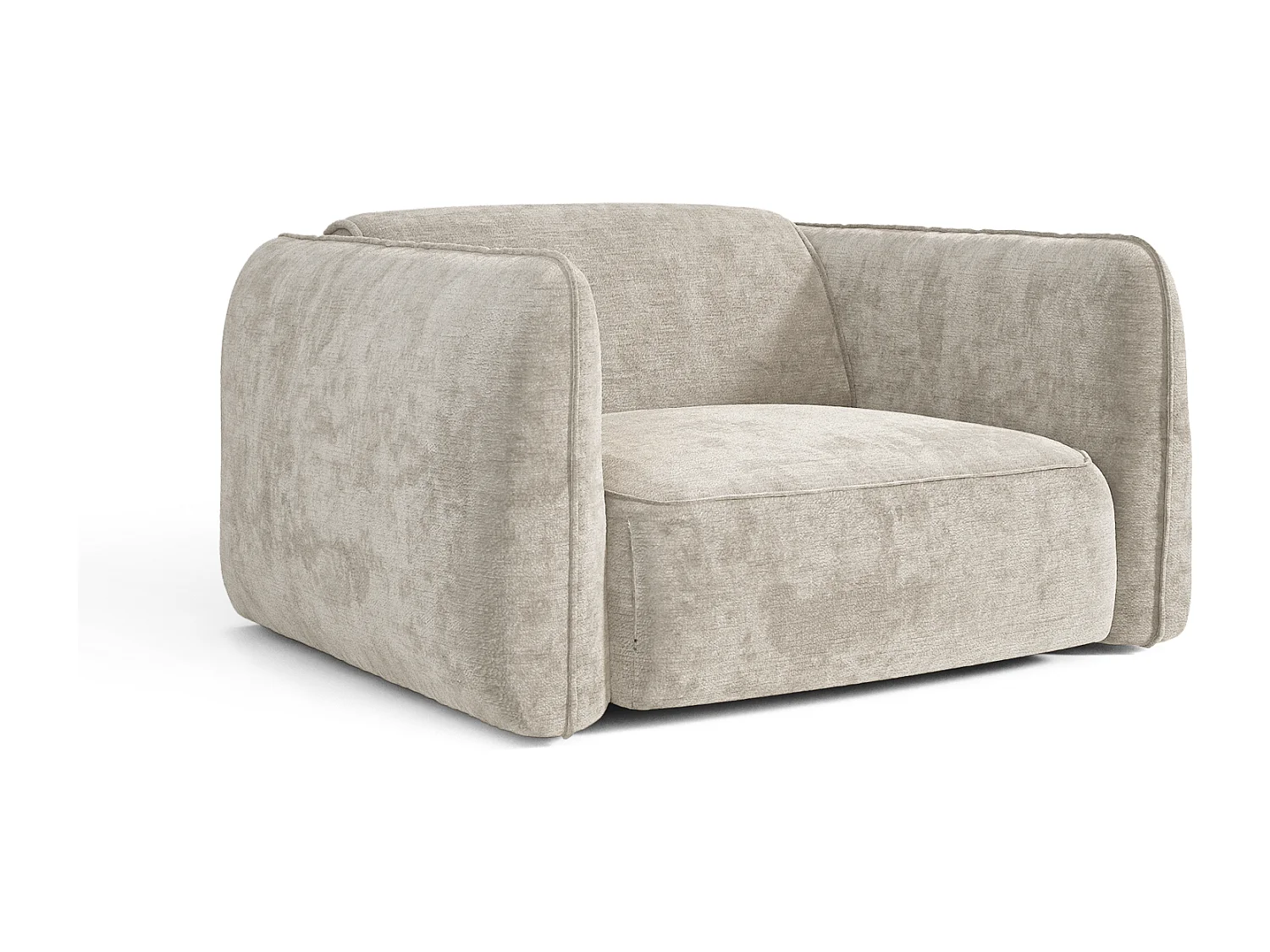 Fauteuil LOMI en Velours gaufré Taupe