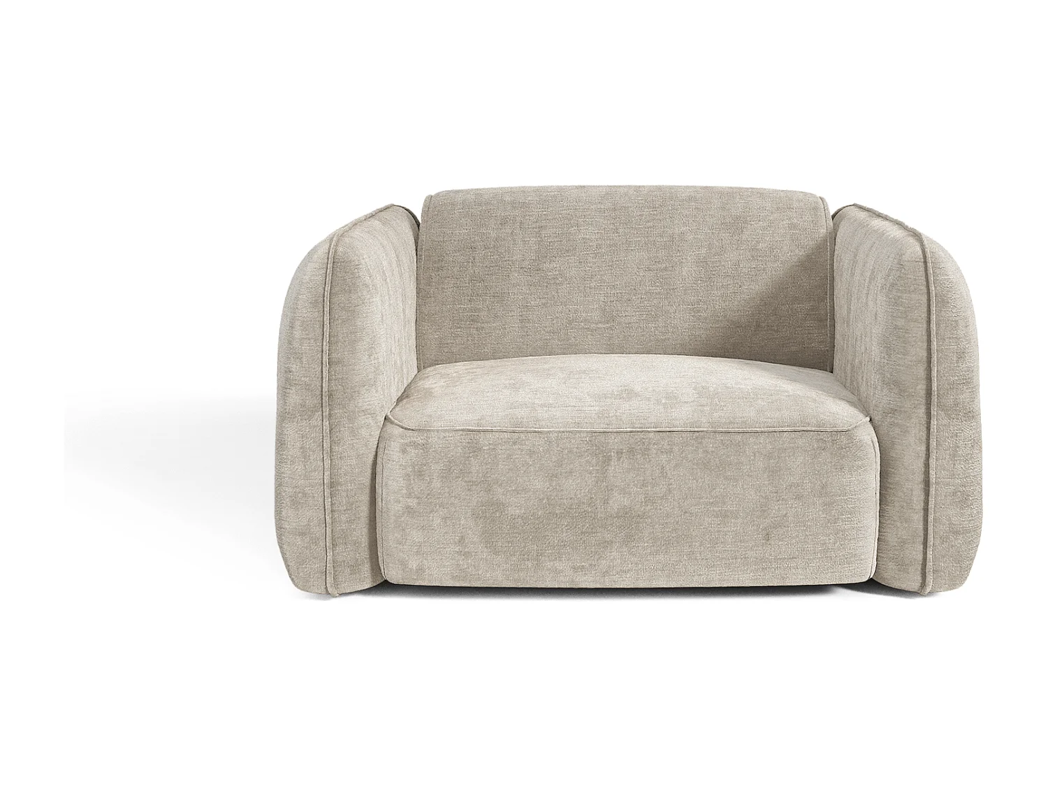 Fauteuil LOMI en Velours gaufré Taupe